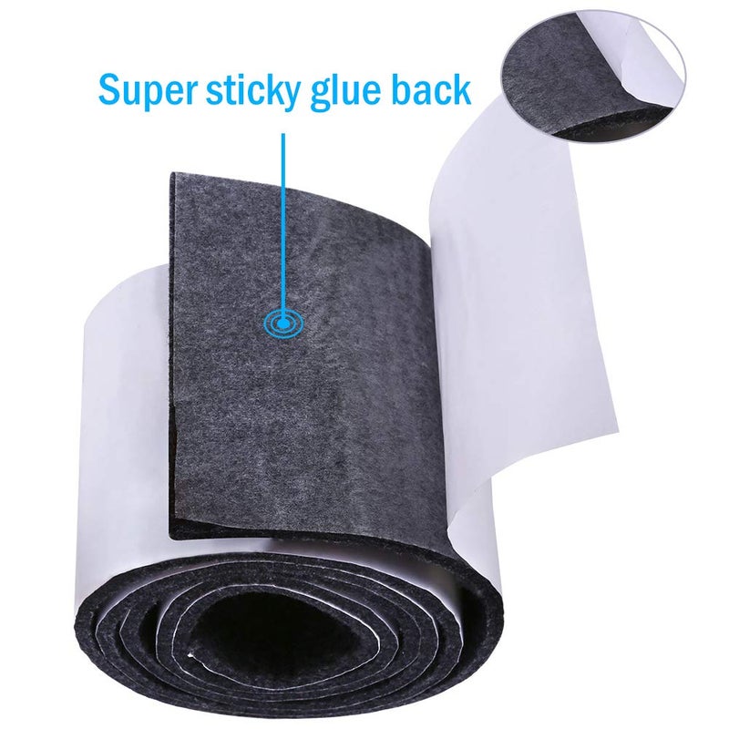 Pllieay 1 Pack Felt Tape in Self Adhesive, Dark Gray Polyester Felt Strip Roll 3.9 inch Wide x 59 inch Long x 0.15 inch Thick for Protect Furnitures, Hard Surface and Freedom DIY Adhesive - Image 3